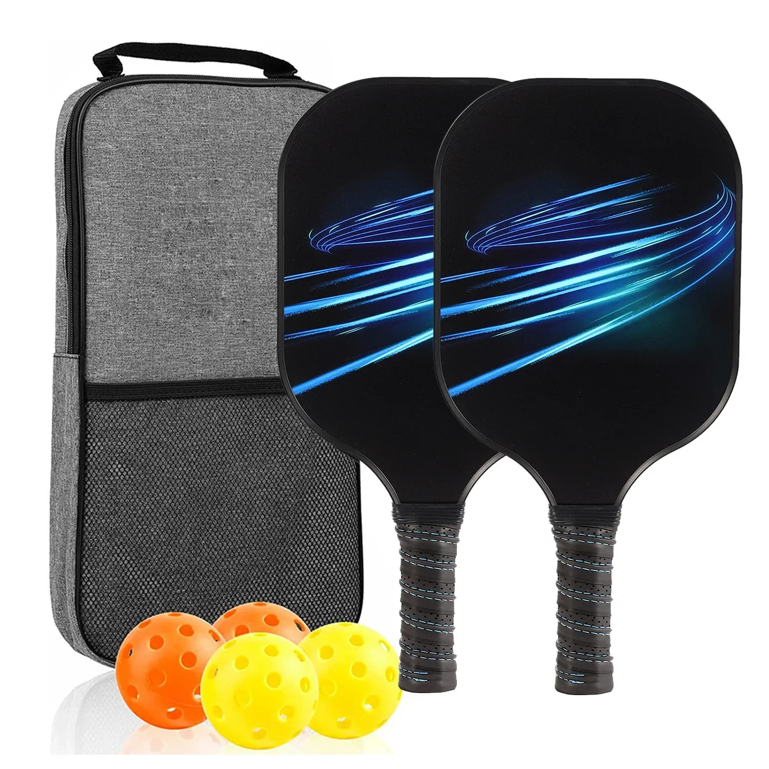 USAPA Approved Pickleball Paddle Set of 2 with 4 Balls and Carrying Bag - Lightweight Fiberglass Rackets for Indoor and Outdoor Play - Image 17