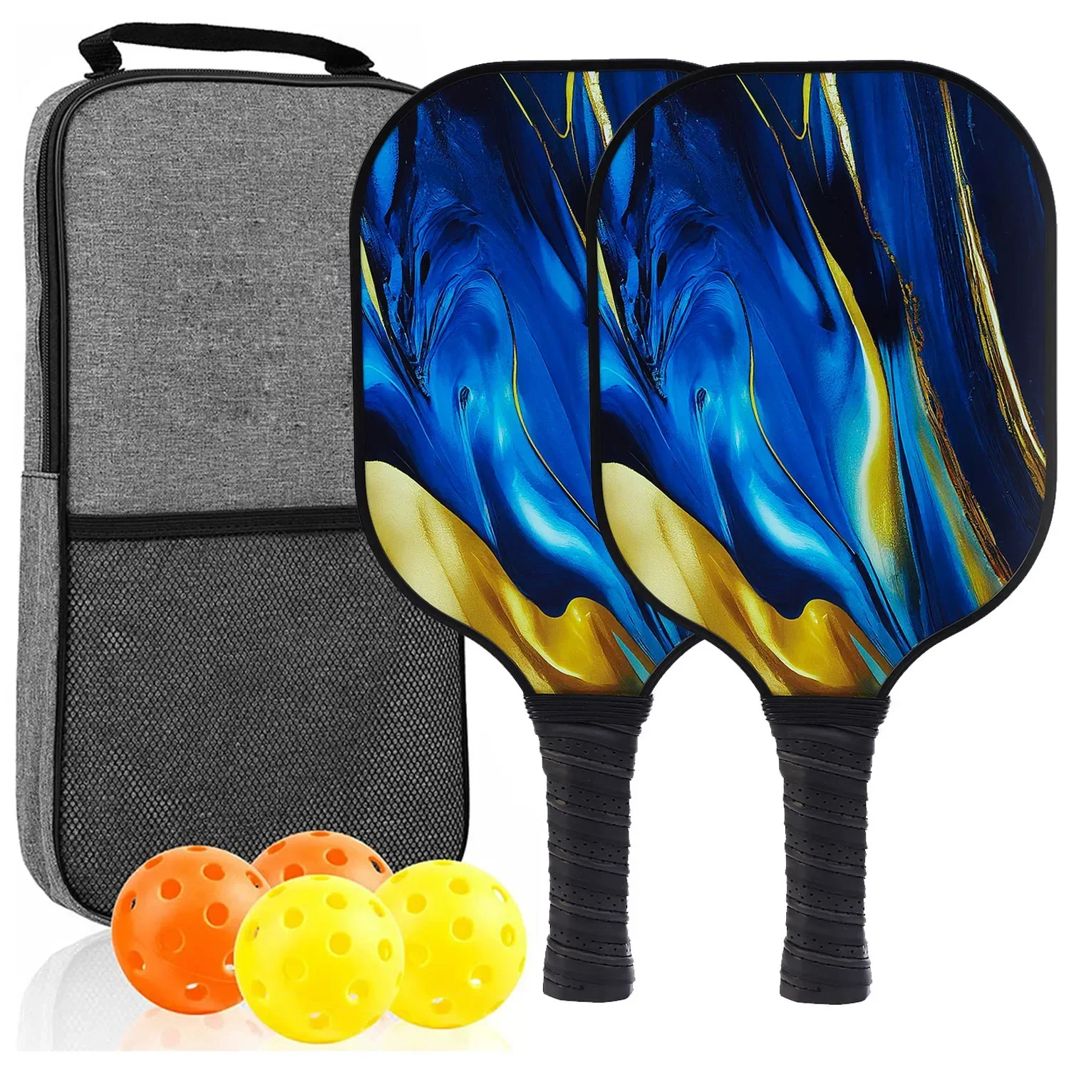 USAPA Approved Pickleball Paddle Set of 2 with 4 Balls and Carrying Bag - Lightweight Fiberglass Rackets for Indoor and Outdoor Play - Image 19