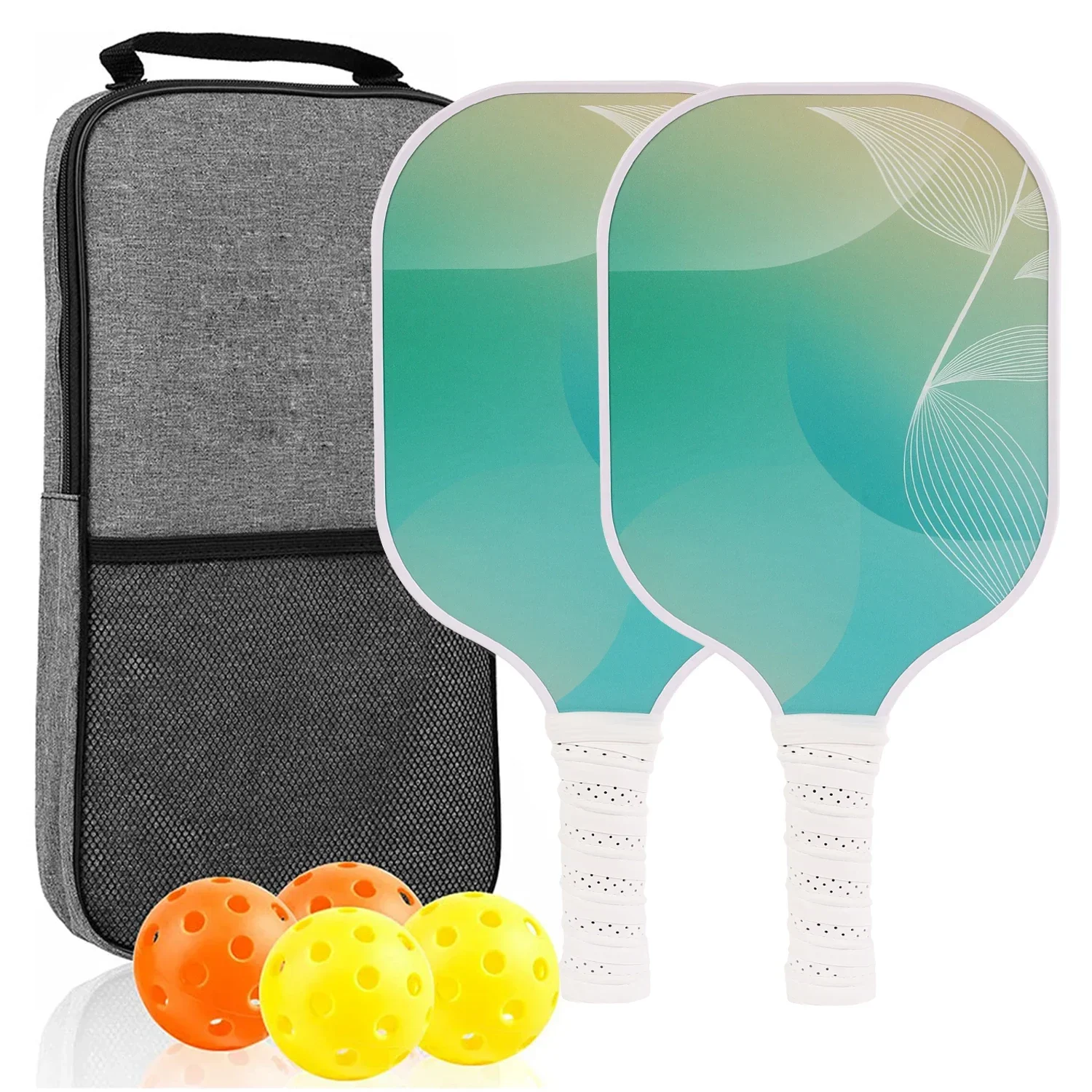 USAPA Approved Pickleball Paddle Set of 2 with 4 Balls and Carrying Bag - Lightweight Fiberglass Rackets for Indoor and Outdoor Play - Image 21
