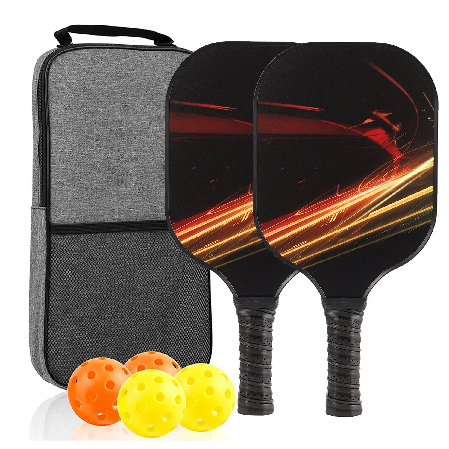USAPA Approved Pickleball Paddle Set of 2 with 4 Balls and Carrying Bag - Lightweight Fiberglass Rackets for Indoor and Outdoor Play - Image 25