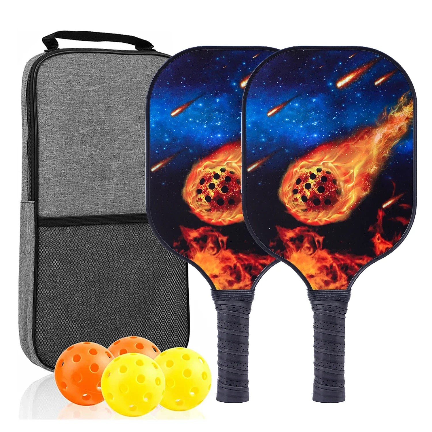 USAPA Approved Pickleball Paddle Set of 2 with 4 Balls and Carrying Bag - Lightweight Fiberglass Rackets for Indoor and Outdoor Play - Image 32