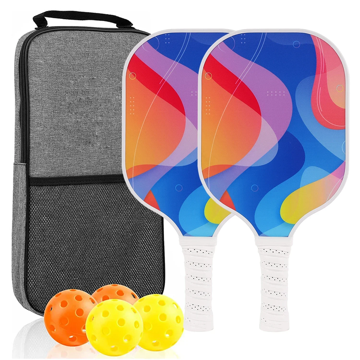 USAPA Approved Pickleball Paddle Set of 2 with 4 Balls and Carrying Bag - Lightweight Fiberglass Rackets for Indoor and Outdoor Play - Image 35