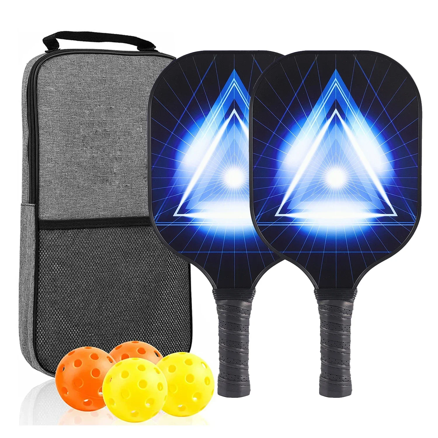 USAPA Approved Pickleball Paddle Set of 2 with 4 Balls and Carrying Bag - Lightweight Fiberglass Rackets for Indoor and Outdoor Play - Image 6