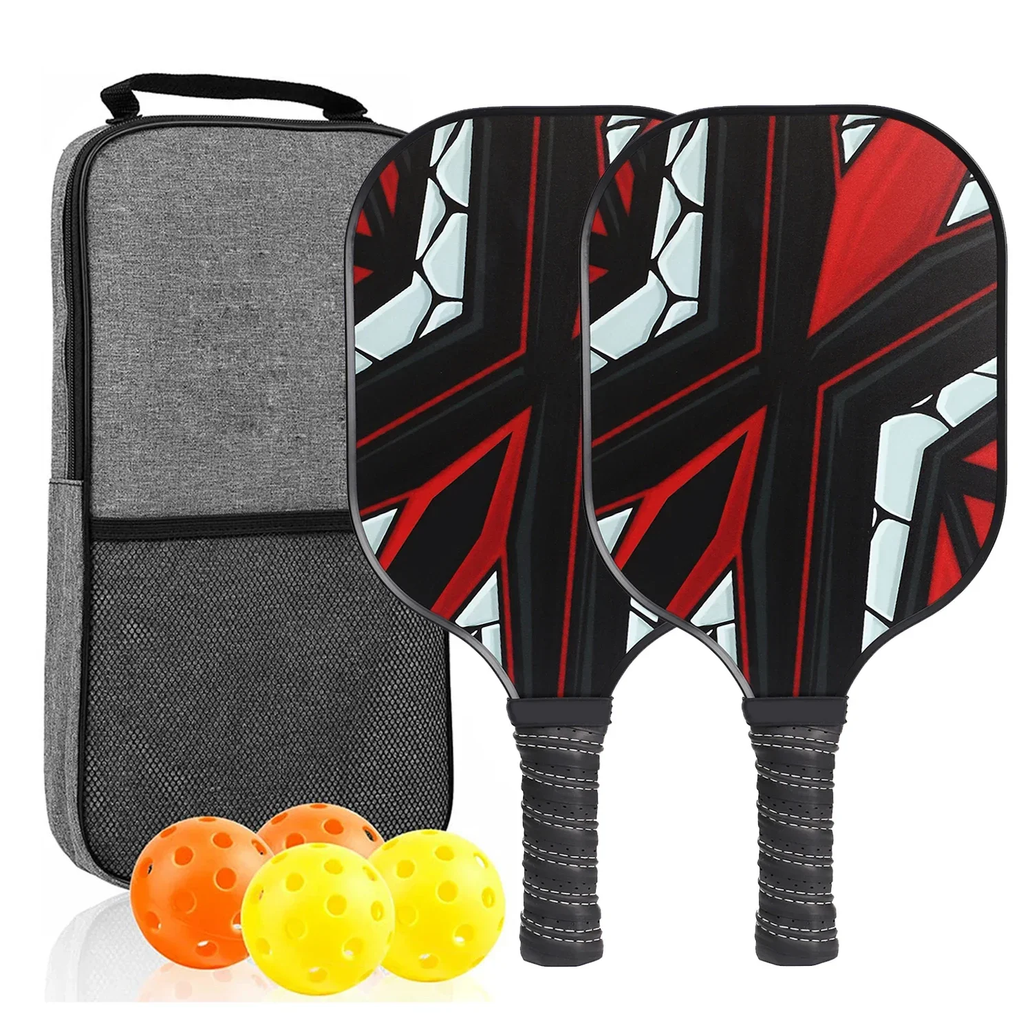 USAPA Approved Pickleball Paddle Set of 2 with 4 Balls and Carrying Bag - Lightweight Fiberglass Rackets for Indoor and Outdoor Play - Image 7