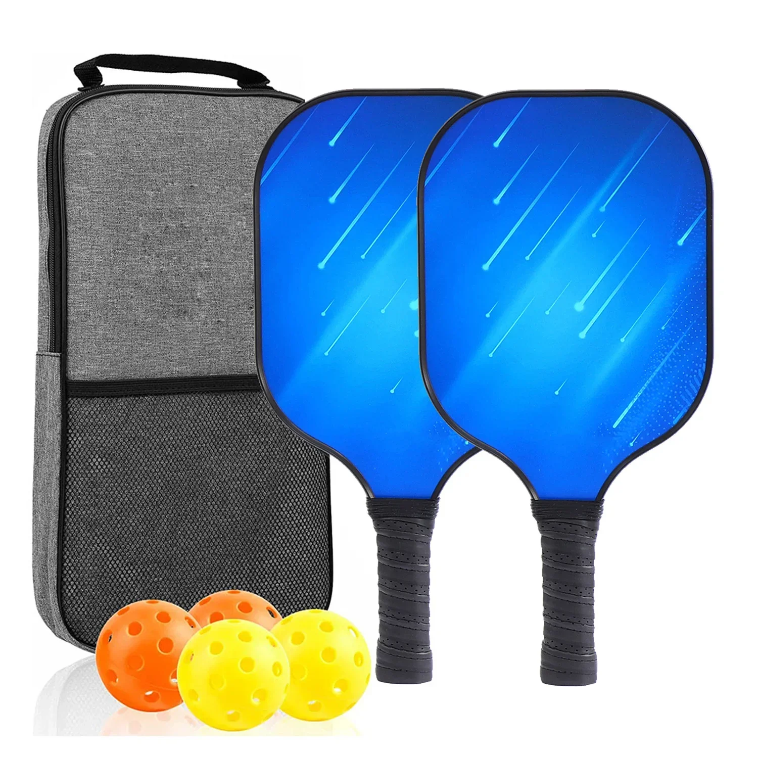 USAPA Approved Pickleball Paddle Set of 2 with 4 Balls and Carrying Bag - Lightweight Fiberglass Rackets for Indoor and Outdoor Play - Image 9