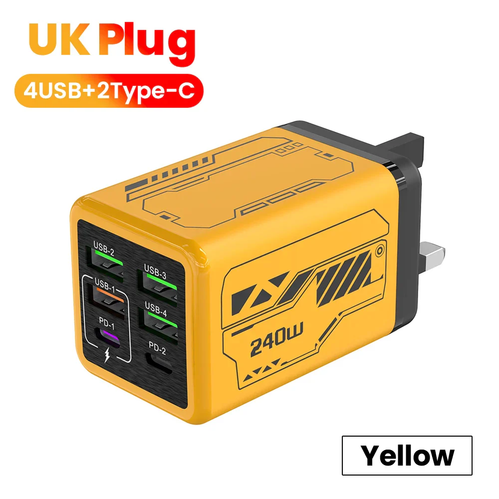 USB C Charger 6-Port Fast Charge, 4 USB A 2 Type-C PD3.0, EU UK US Plug, Back to School 2026 - Image 13