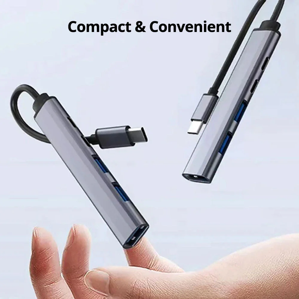 USB C Hub 6 In 1 Multiport Adapter Compact 60W PD Plus - Image 4