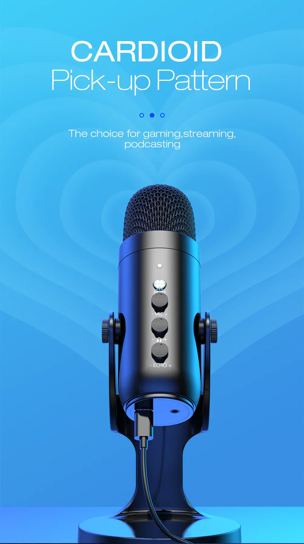 USB Condenser Microphone Desktop Mic For Streaming Podcast - Image 10