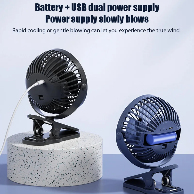 USB Rechargeable Clip-On Desk Fan - Portable Mini Fan for Dorm, Adjustable 360 Degree Rotation, Quiet Operation - Image 3