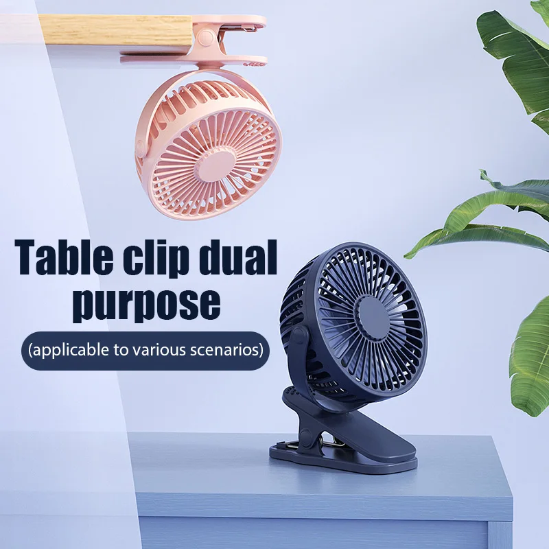 USB Rechargeable Clip-On Desk Fan - Portable Mini Fan for Dorm, Adjustable 360 Degree Rotation, Quiet Operation - Image 4