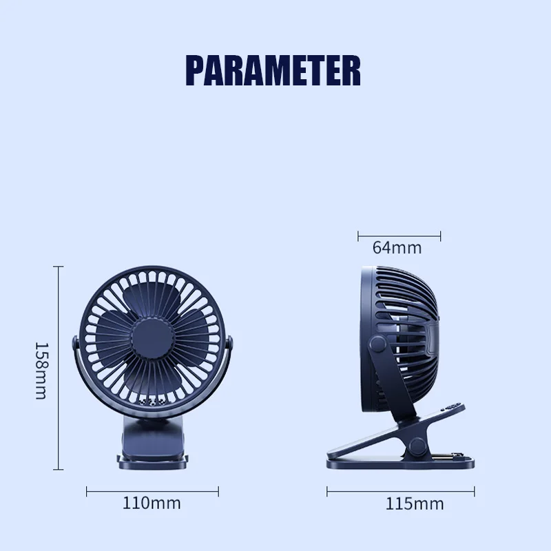 USB Rechargeable Clip-On Desk Fan - Portable Mini Fan for Dorm, Adjustable 360 Degree Rotation, Quiet Operation - Image 7