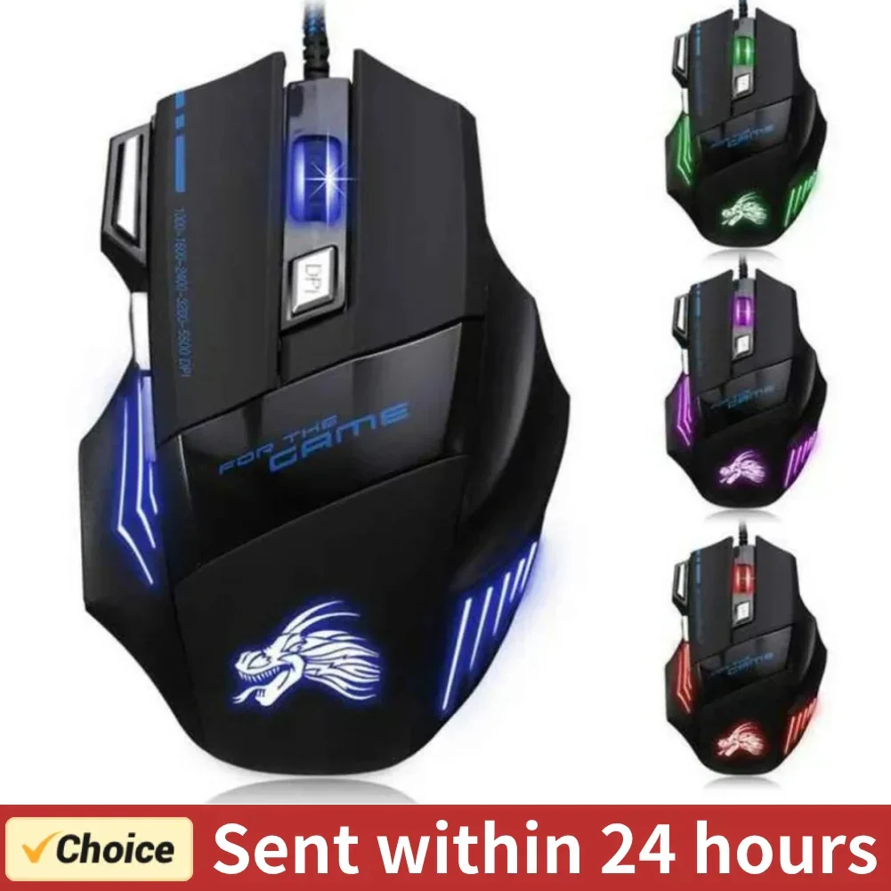 Usb Wired Gaming Mouse 7 Button Backlit Ergonomic Comfort - Image 2