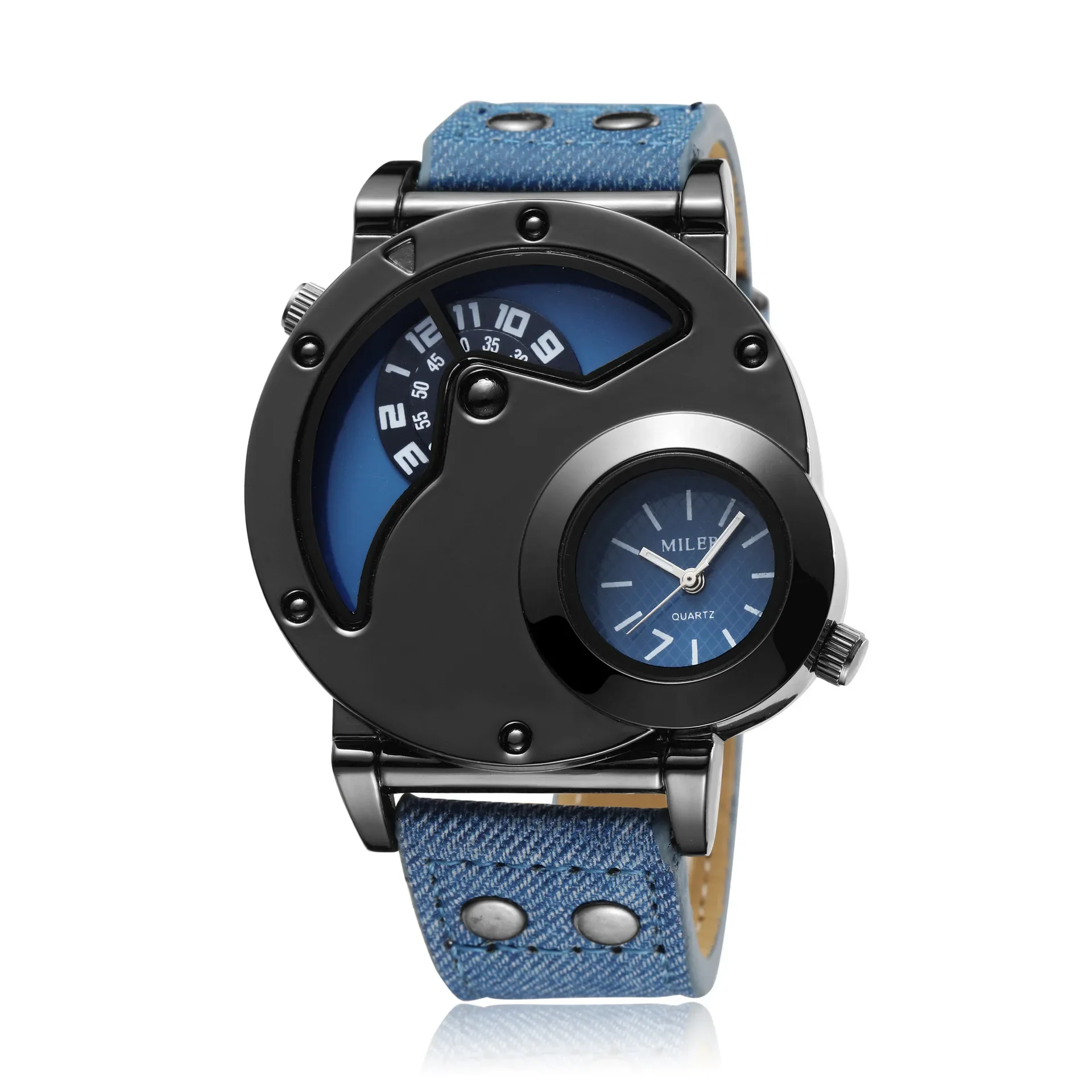 Quartz Sport Watch With Fabric Strap Irregular Alloy Case - Image 14