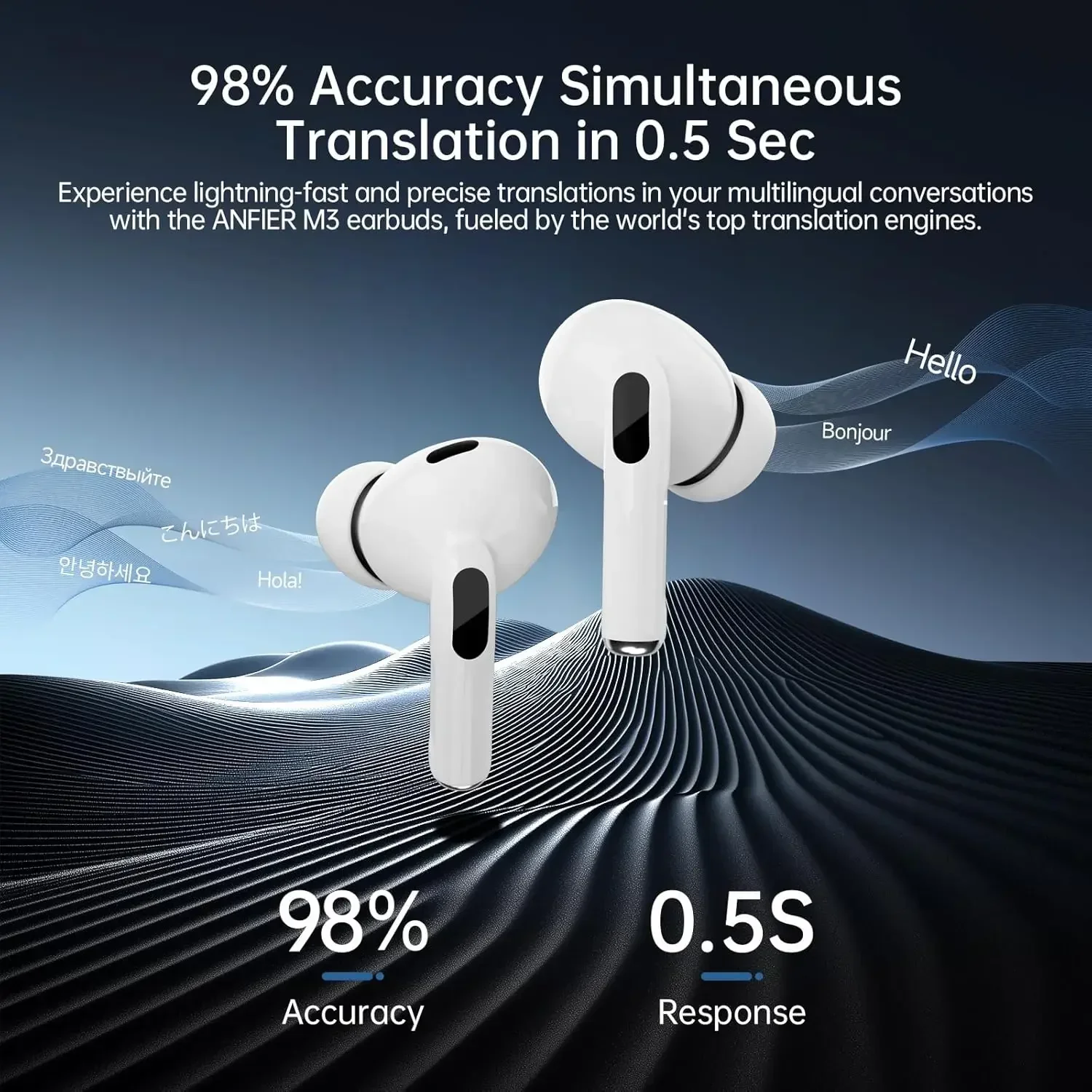 AI Translator Earbuds Offline 144 Languages 60H Case - Image 5
