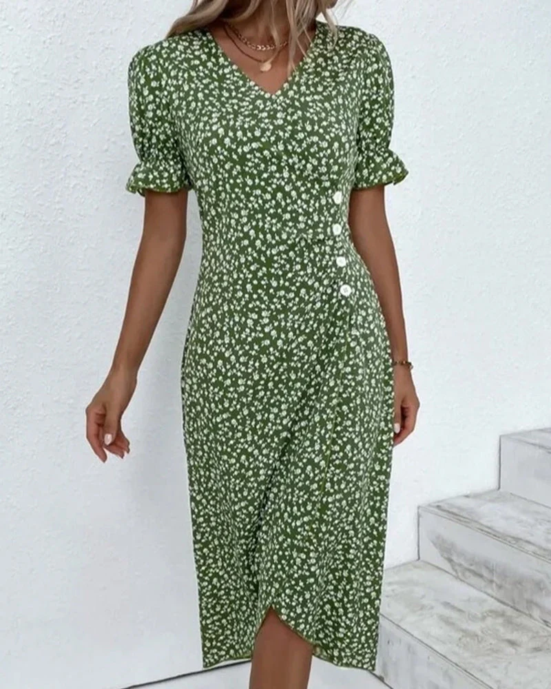 V-Neck Midi Dress for Women in White, Soft and Comfortable Summer Dress for Effortless Elegance and Versatile Style - Image 2