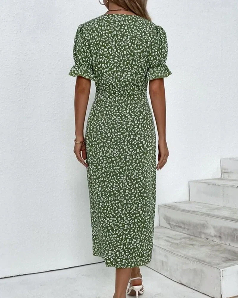 V-Neck Midi Dress for Women in White, Soft and Comfortable Summer Dress for Effortless Elegance and Versatile Style - Image 3