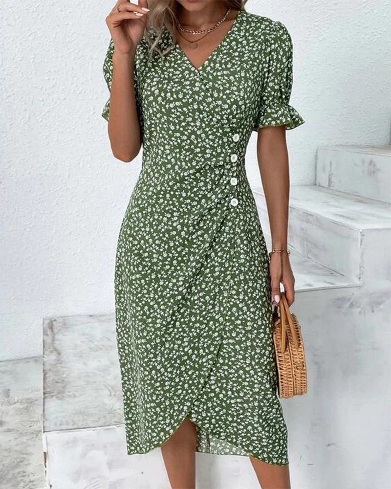 V-Neck Midi Dress for Women in White, Soft and Comfortable Summer Dress for Effortless Elegance and Versatile Style - Image 7