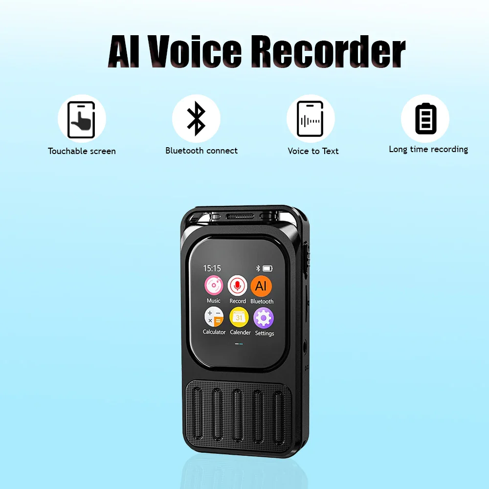 AI Voice Recorder Bluetooth Touchscreen 79H Battery 1200mAh - Image 2