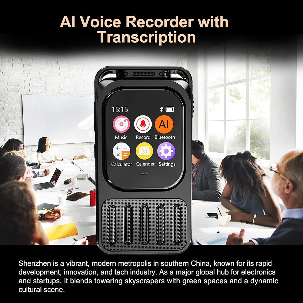 AI Voice Recorder Bluetooth Touchscreen 79H Battery 1200mAh - Image 9