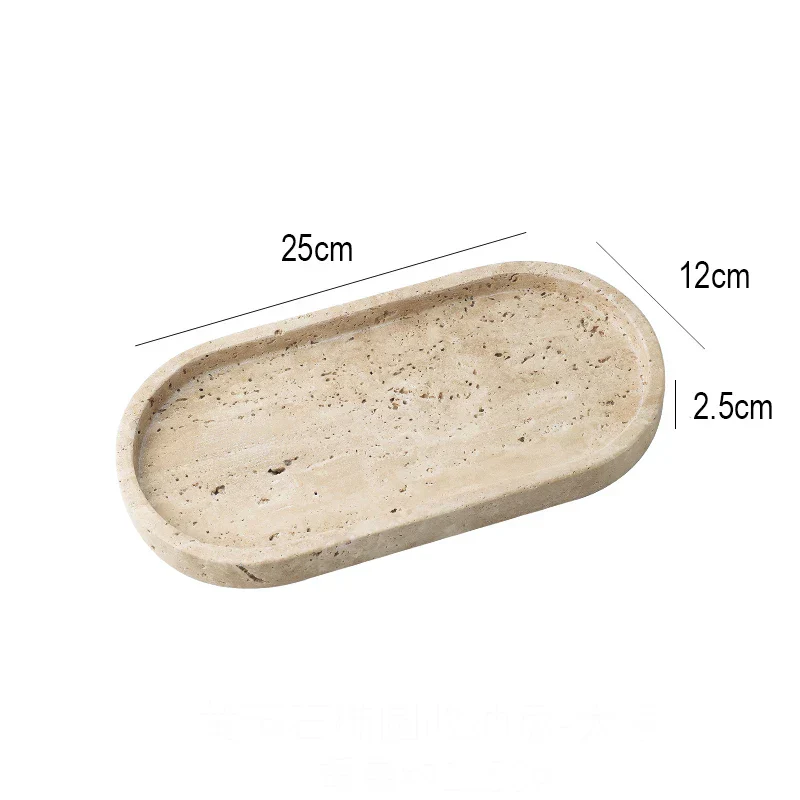 Vanity Tray Travertine Stone Minimalist Marble Style Tray Beige Organizer Fall 2025 Coffee Table Decor Gift - Image 11