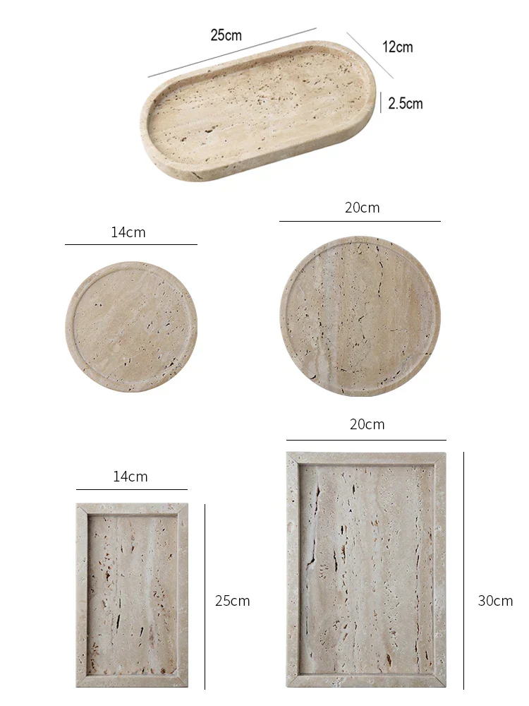 Vanity Tray Travertine Stone Minimalist Marble Style Tray Beige Organizer Fall 2025 Coffee Table Decor Gift - Image 5