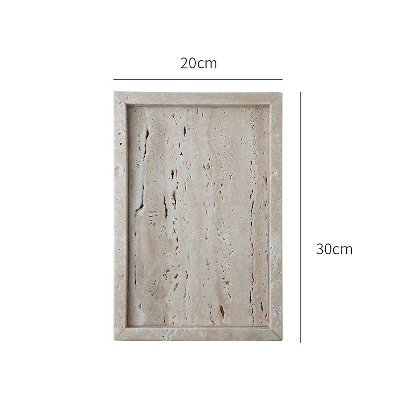 Vanity Tray Travertine Stone Minimalist Marble Style Tray Beige Organizer Fall 2025 Coffee Table Decor Gift - Image 7