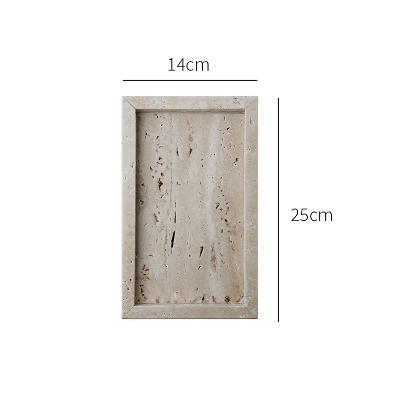 Vanity Tray Travertine Stone Minimalist Marble Style Tray Beige Organizer Fall 2025 Coffee Table Decor Gift - Image 8