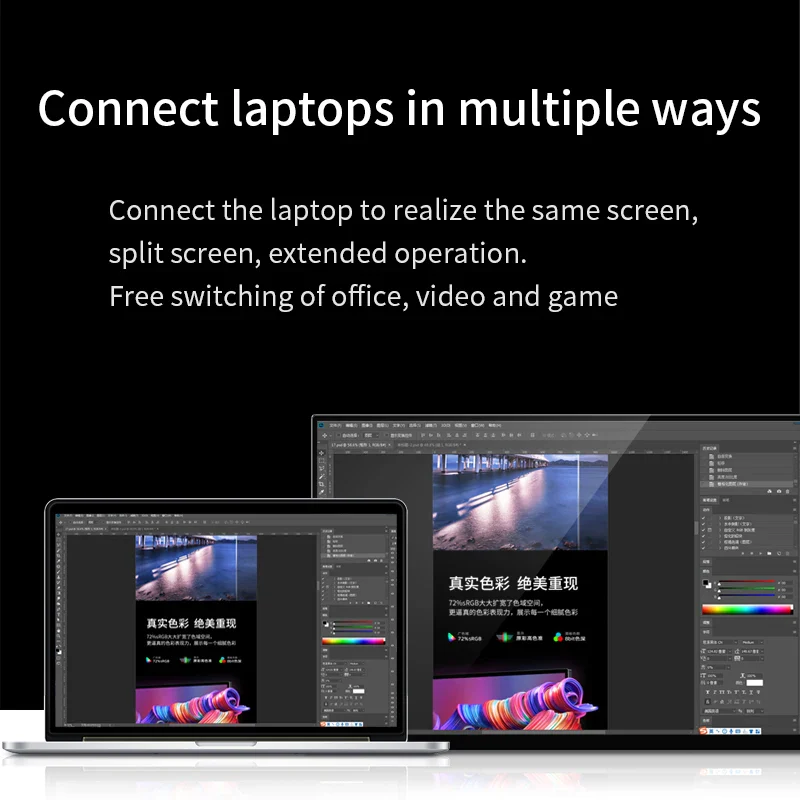 OLED 13.3 Portable Monitor Metal Frame Travel Display - Image 5