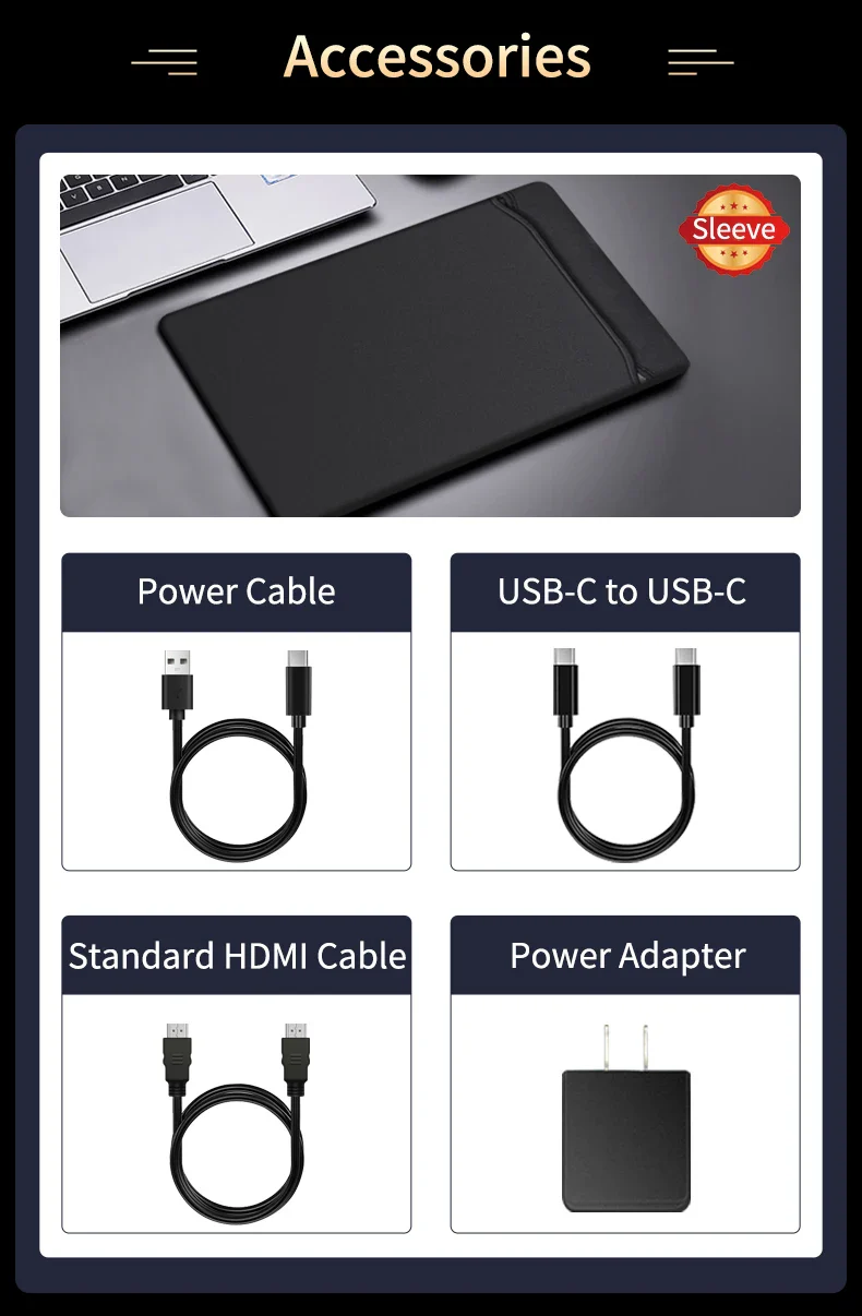 OLED 13.3 Portable Monitor Metal Frame Travel Display - Image 7