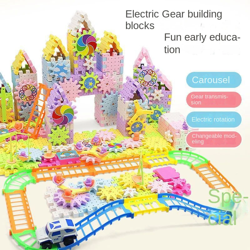 Versatile Electric Rotating Gear Building Block Toys for Kids - Montessori Fun Birthday Gift - Image 5