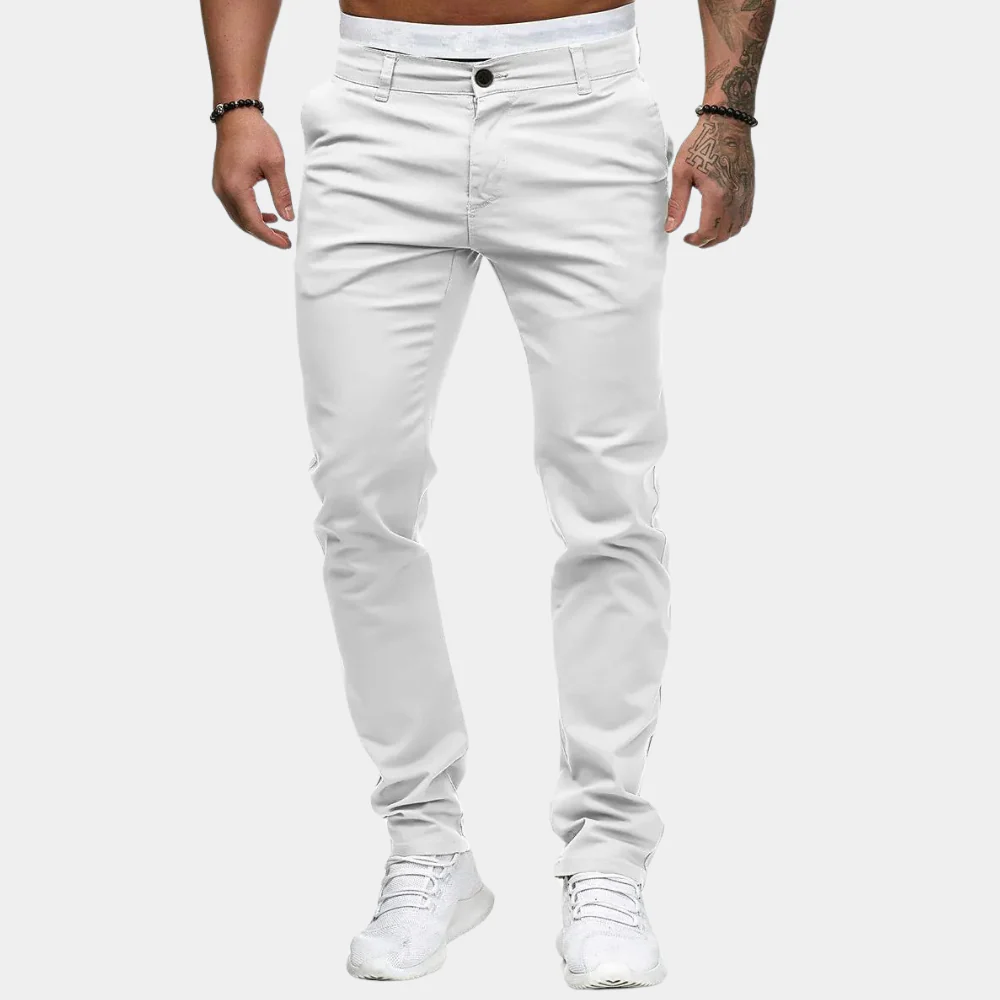 Versatile men's chinos – slim fit, breathable fabric, for summer outings - Image 6