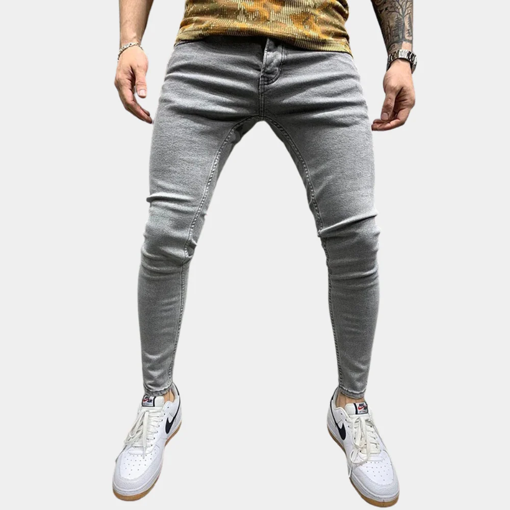 Versatile men's skinny jeans – classic fit, high-quality cotton, for summer - Image 3