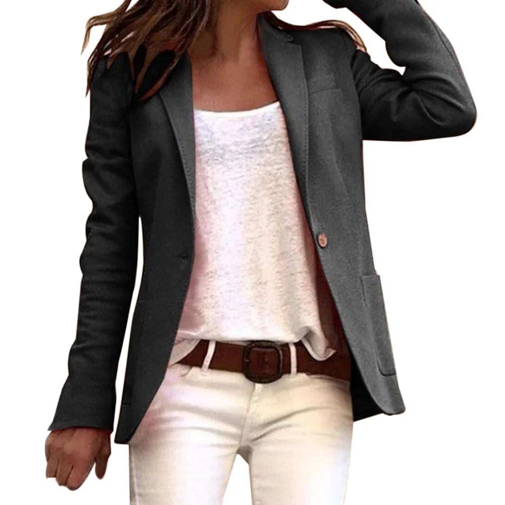 Versatile women's black blazer – long-sleeve tailored design, premium fabric, for office and formal occasions - Image 2