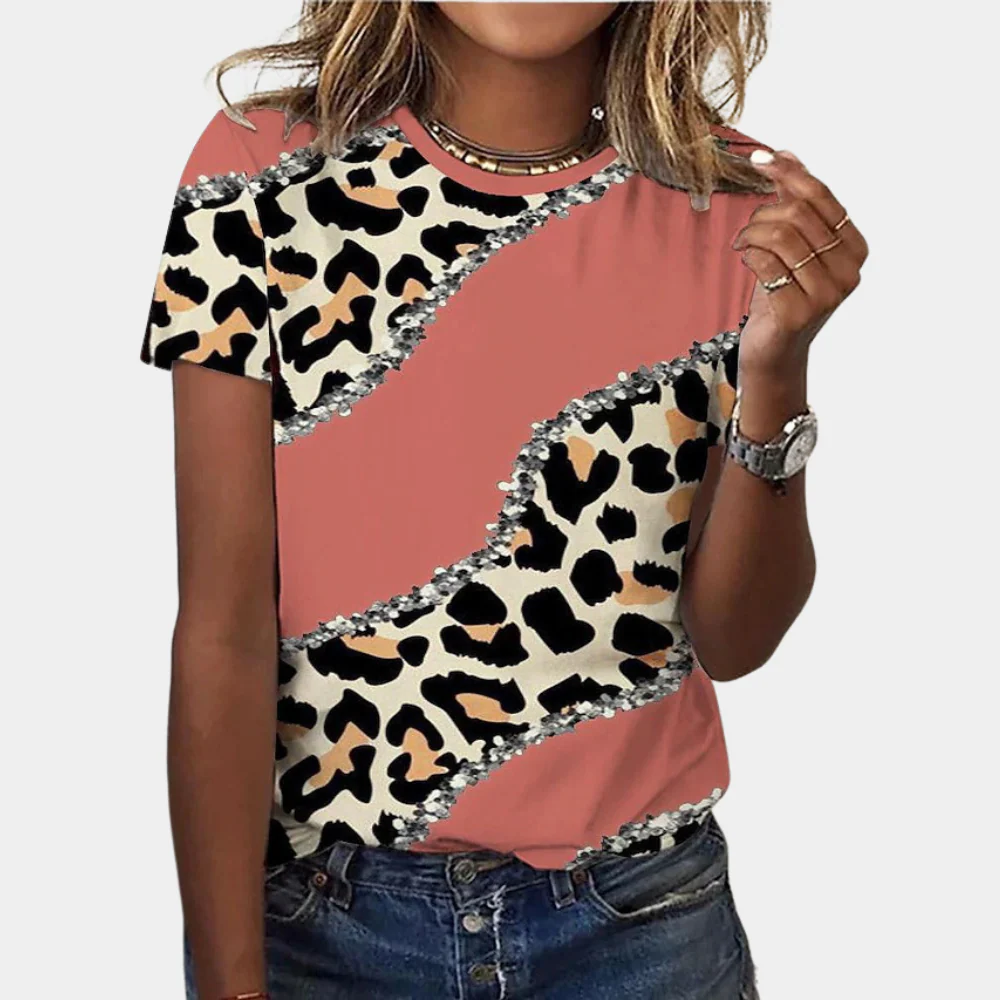 Vibrant women's summer blouse – abstract print, cotton, for spring and summer - Image 2