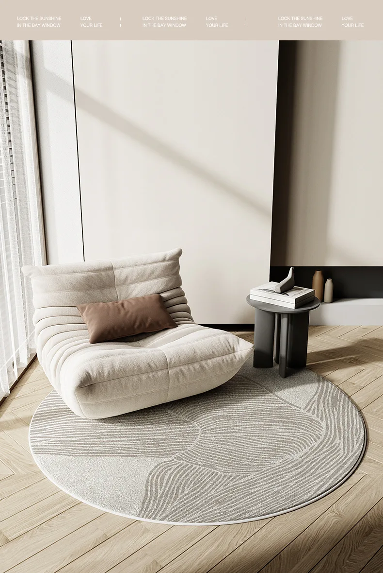 Round Area Rug Faux Cashmere Wabi Sabi Fall 2025 Cozy - Image 4