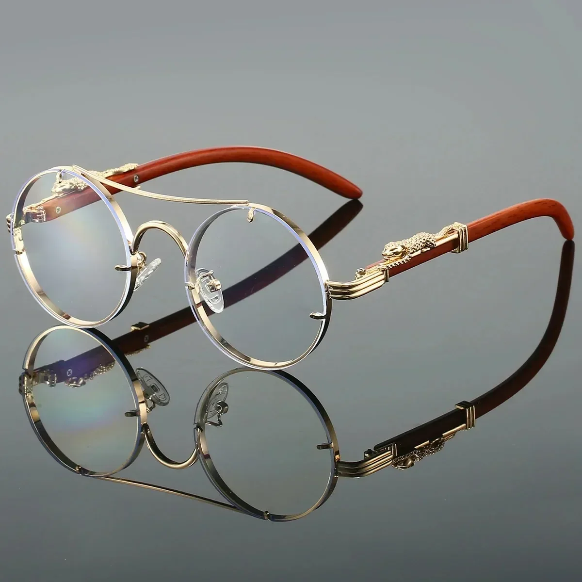 Vintage Punk Round Sunglasses Men & Women Retro Fashion Shades Luxury Double Bridge Design - Image 7