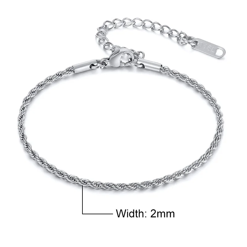Stainless Steel Rope Chain Bracelet Twisted Singapore - Image 15
