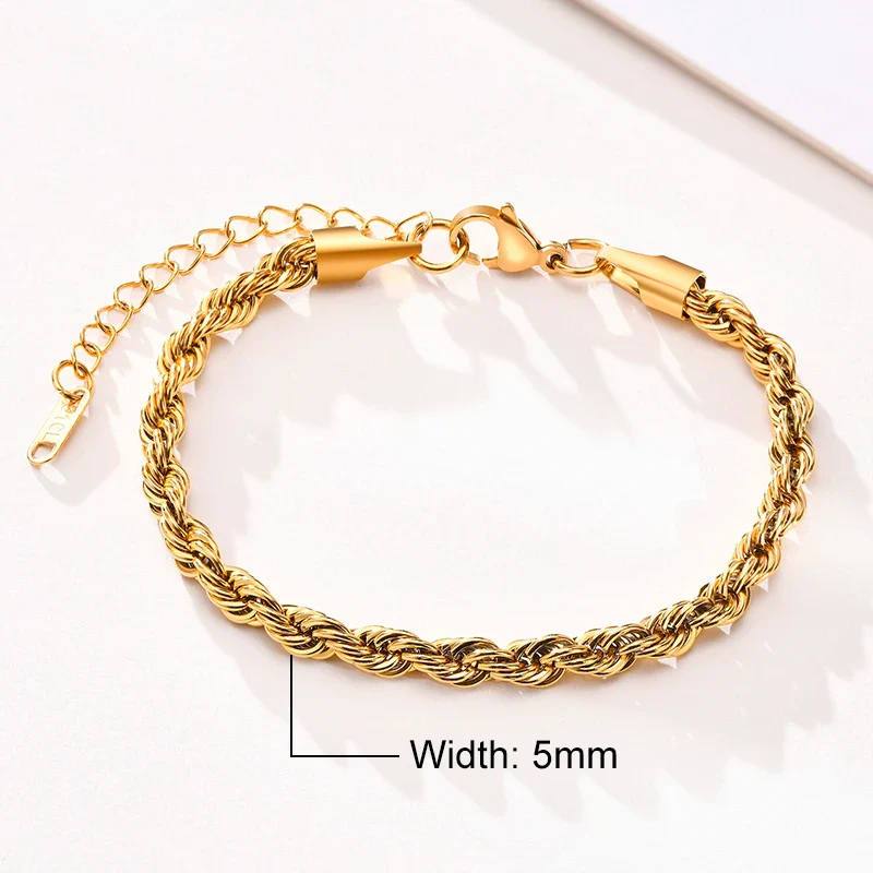 Stainless Steel Rope Chain Bracelet Twisted Singapore - Image 16