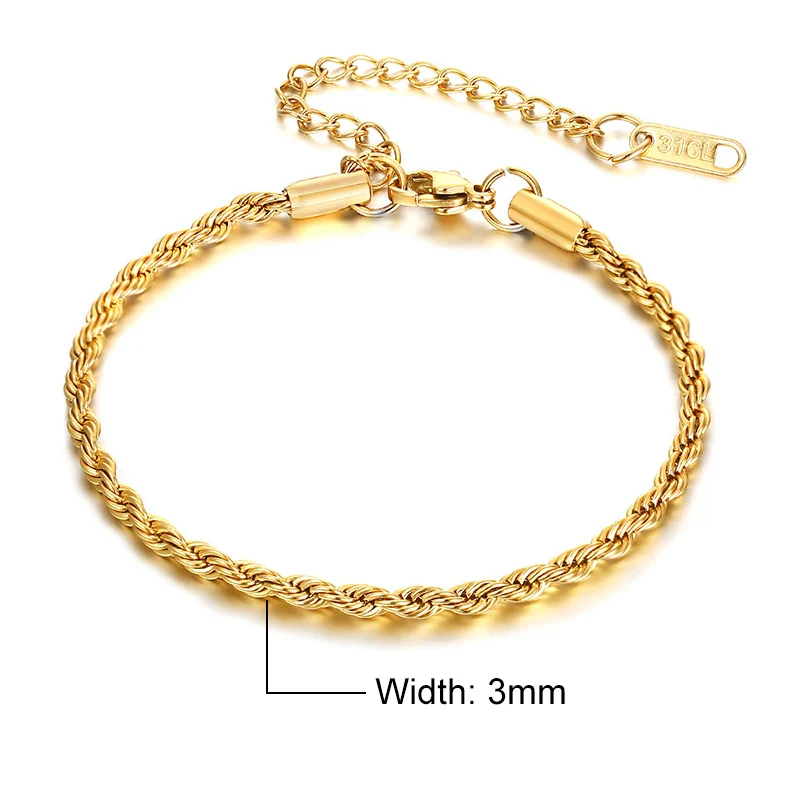 Stainless Steel Rope Chain Bracelet Twisted Singapore - Image 17