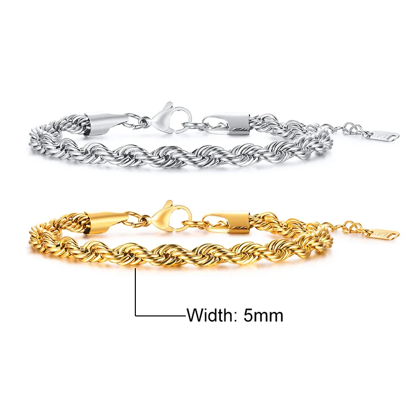 Stainless Steel Rope Chain Bracelet Twisted Singapore - Image 18