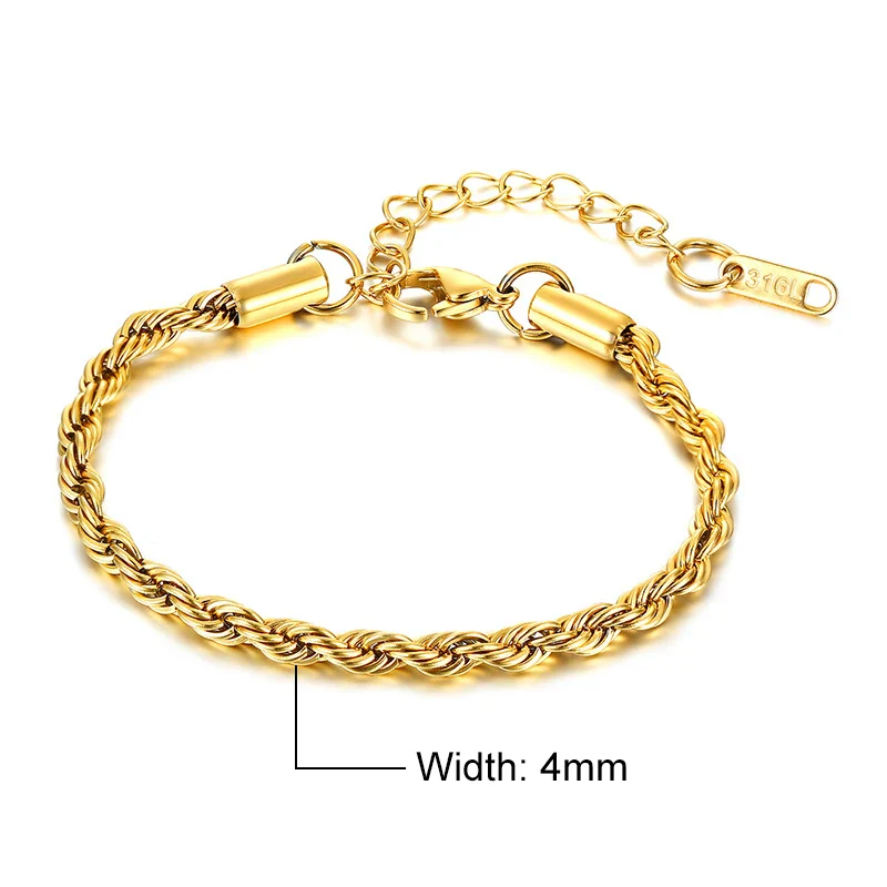 Stainless Steel Rope Chain Bracelet Twisted Singapore - Image 20
