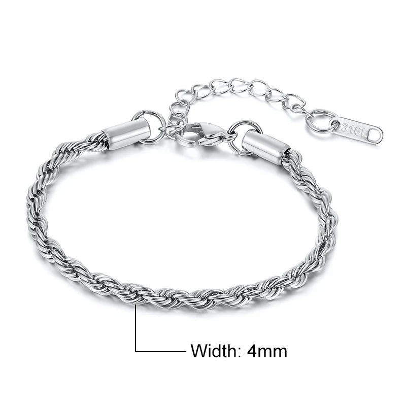 Stainless Steel Rope Chain Bracelet Twisted Singapore - Image 21