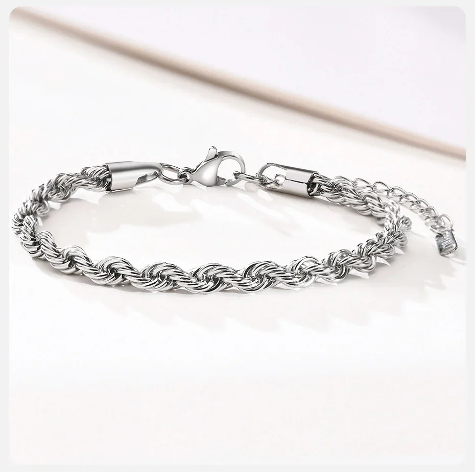 Stainless Steel Rope Chain Bracelet Twisted Singapore - Image 8