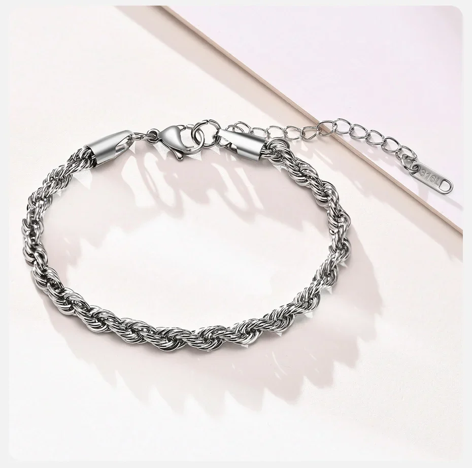 Stainless Steel Rope Chain Bracelet Twisted Singapore - Image 9