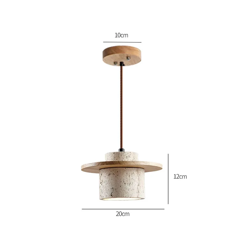 Japandi Wabi Sabi Stone Pendant Light Rustic Bedroom Cafe Lamp - Image 10