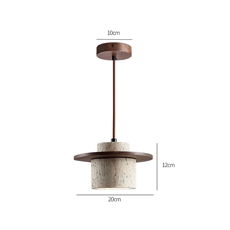 Japandi Wabi Sabi Stone Pendant Light Rustic Bedroom Cafe Lamp - Image 11