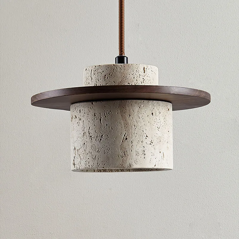 Japandi Wabi Sabi Stone Pendant Light Rustic Bedroom Cafe Lamp - Image 6