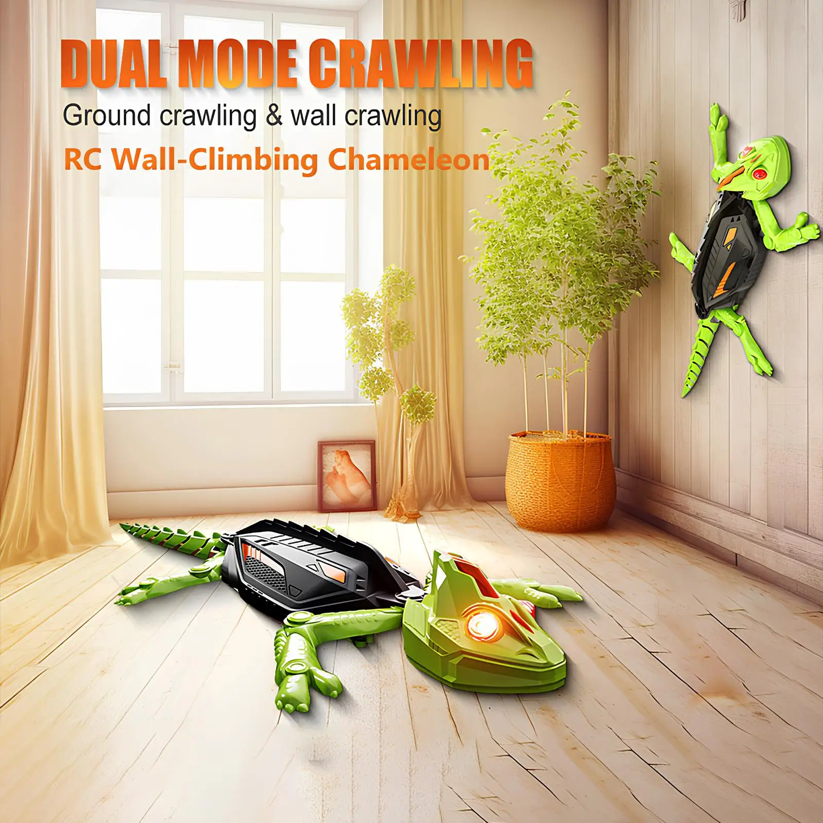 Wall Climbing RC Gecko Toy Rechargeable Lizard With LED Eyes Dual Mode Floor And Wall TikTok Viral Gift For Kids 3 Plus