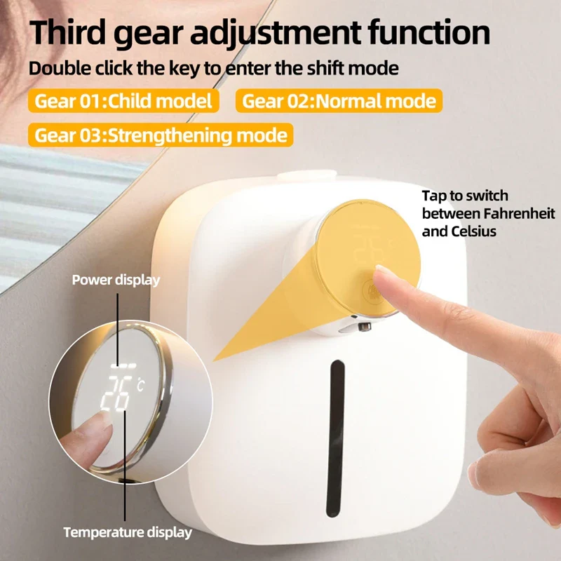 Wall-mounted Automatic Soap Dispenser with Infrared Sensor Touchless Foam USB Rechargeable - Image 7