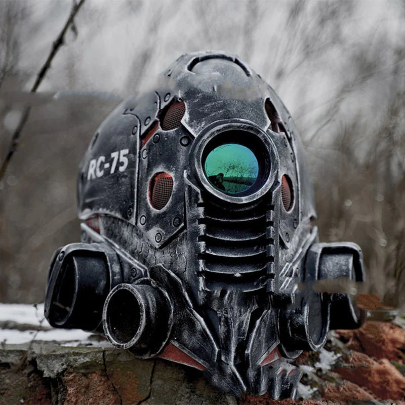 Cyberpunk Mask Helmet Black Latex Adult Halloween Cosplay - Image 4